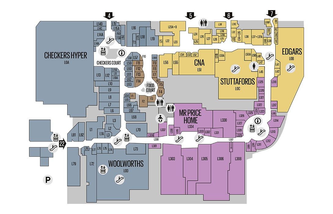 Pine City Mall Floor Plan and Directory